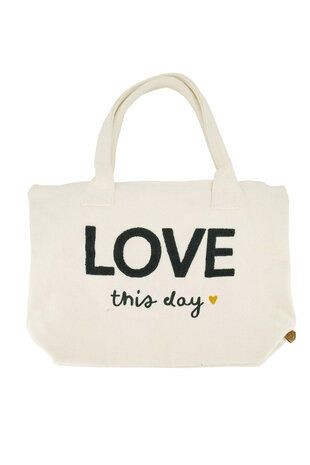 Zusss Shopper Love This Day Ecru