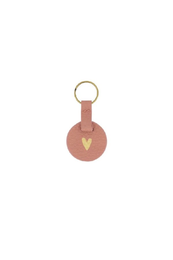 Zusss Ronde Sleutelhanger Hartje Mauve