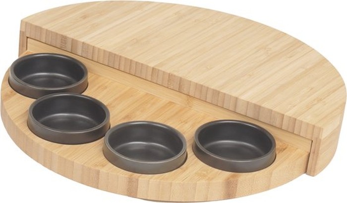 Gusta serveerplank maan 4 bakjes 33cm Gusta serveerplank maan 4 bakjes 33cm