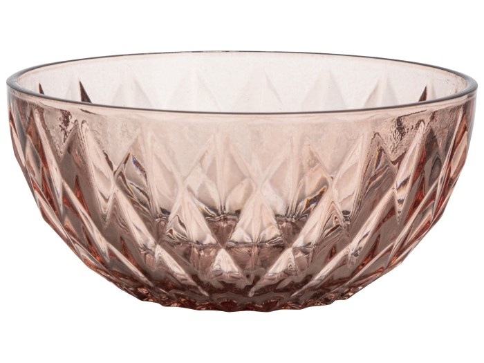 Gusta schaaltje glas 12,5x5,5cm roze