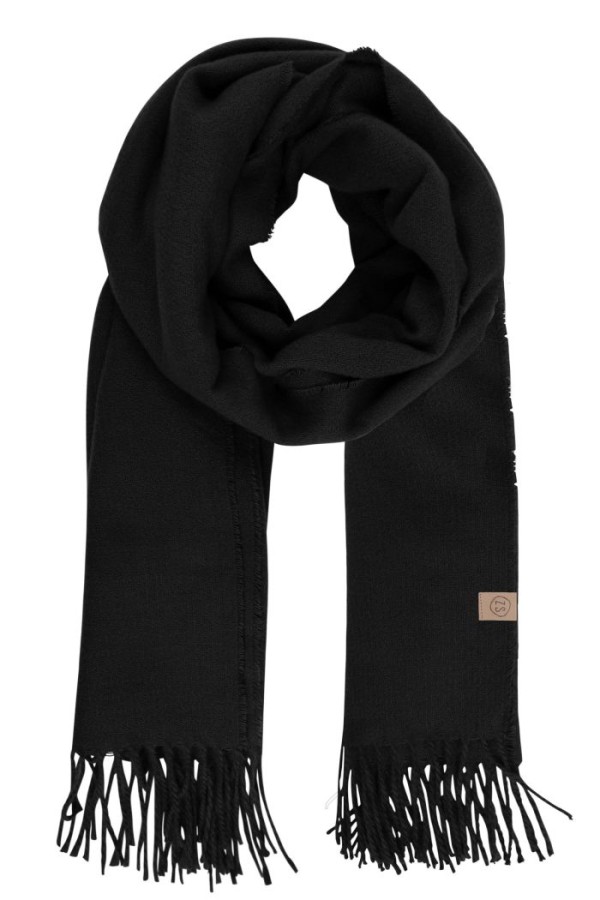 Zusss Basic Sjaal Met Franjes Zwart Zusss Basic Sjaal Met Franjes Zwart
