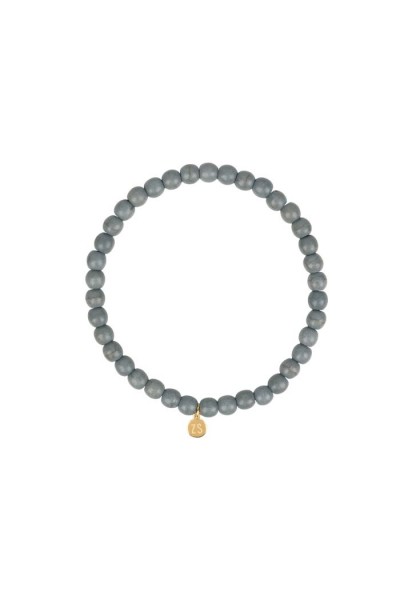 Zusss Kralenarmbandje rond grijs blauw Zusss Kralenarmbandje rond grijs blauw