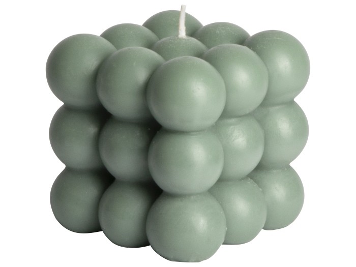 Gusta kaars cube 8,5x8cm groen Gusta kaars cube 8,5x8cm groen