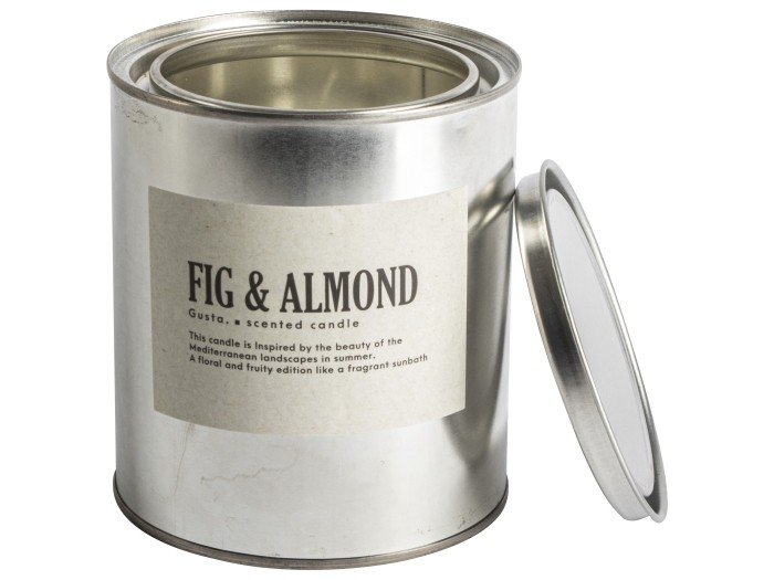 Gusta geurkaars in blik 10,5x12cm fig & almond