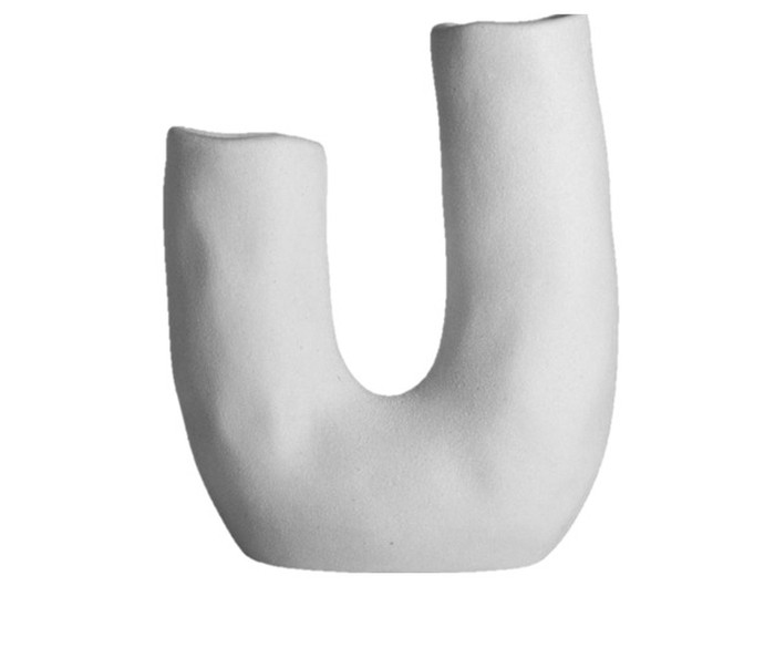 Gusta vaas u vorm 14,4x7,8x17,6cm wit Gusta vaas u vorm 14,4x7,8x17,6cm wit