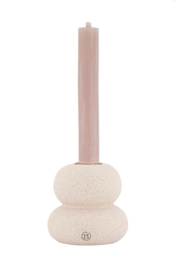 Zusss Keramieken Kandelaar Bol Off White