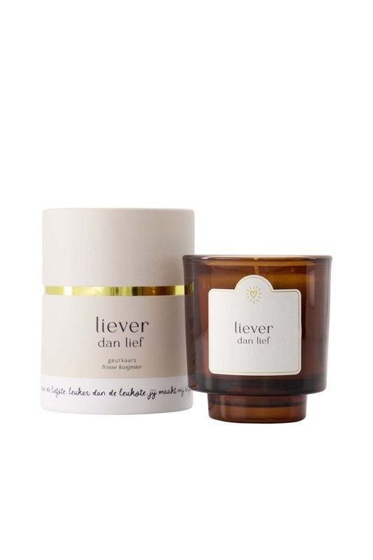 Zusss Geurkaars Glas Koker Liever Dan Lief Off White