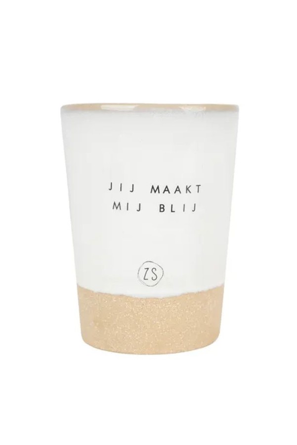 Zusss keramieken geurkaars aloë vera jij maakt mij blij wit