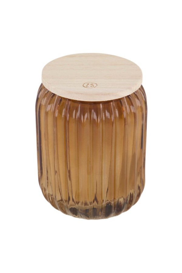Zusss Geurkaars In Glas Met Ribbels Linnen Roest bruin Zusss Geurkaars In Glas Met Ribbels Linnen Roest bruin