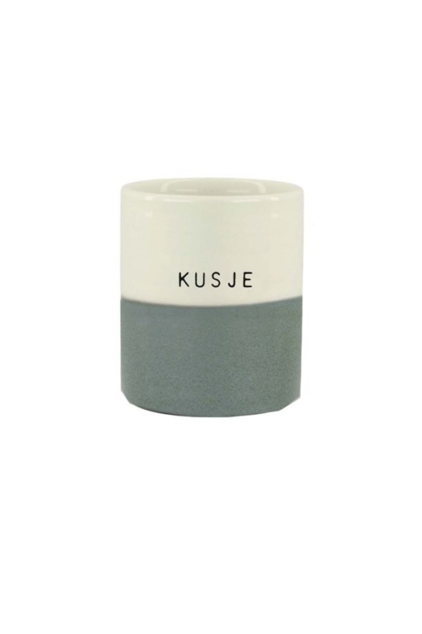 Zusss Geurkaars Kusje M Wit/grijsblauw