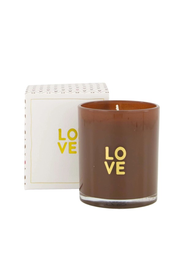 Zusss Geurkaars Glas Love Bruin