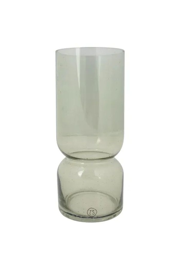 Zusss glazen vaas met bubbeltjes S olijfgroen