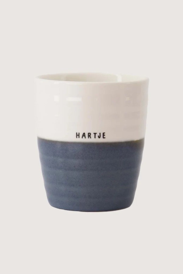Zusss Koffiemok Hartje Wit/blauw