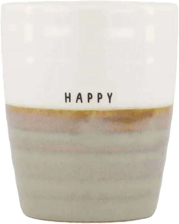 Zusss Koffiemok happy wit/zand