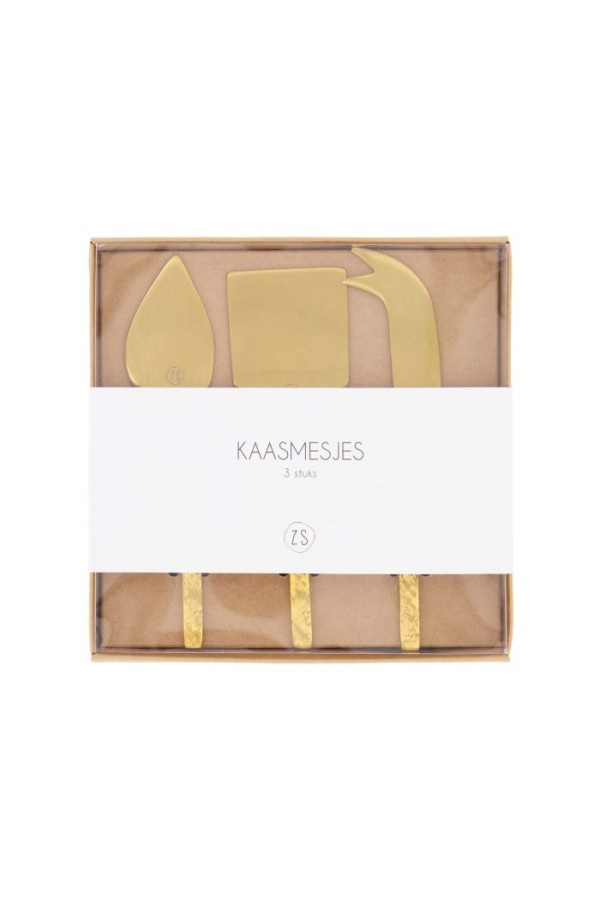 Zusss Set Van 3 Kaasmesjes Goud Zusss Set Van 3 Kaasmesjes Goud