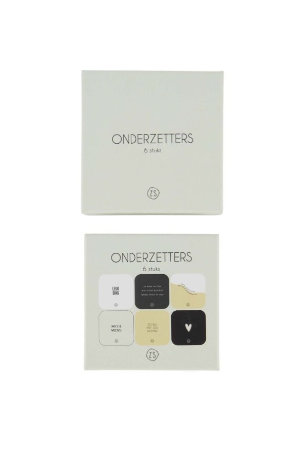 Zusss Set Van 6 Onderzetters Zand/kaki/Antracietgrijs Zusss Set Van 6 Onderzetters Zand/kaki/Antracietgrijs