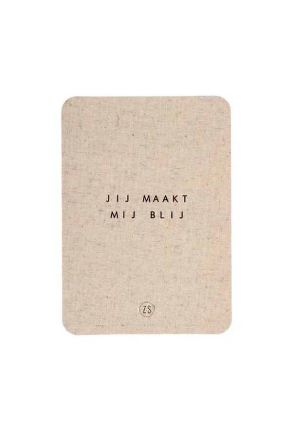 Zusss linnen kaart met envelop jij maakt mij blij
