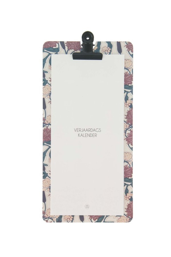 Zusss Verjaardagskalender Op Klembord Bloemenprint Zand Zusss Verjaardagskalender Op Klembord Bloemenprint Zand