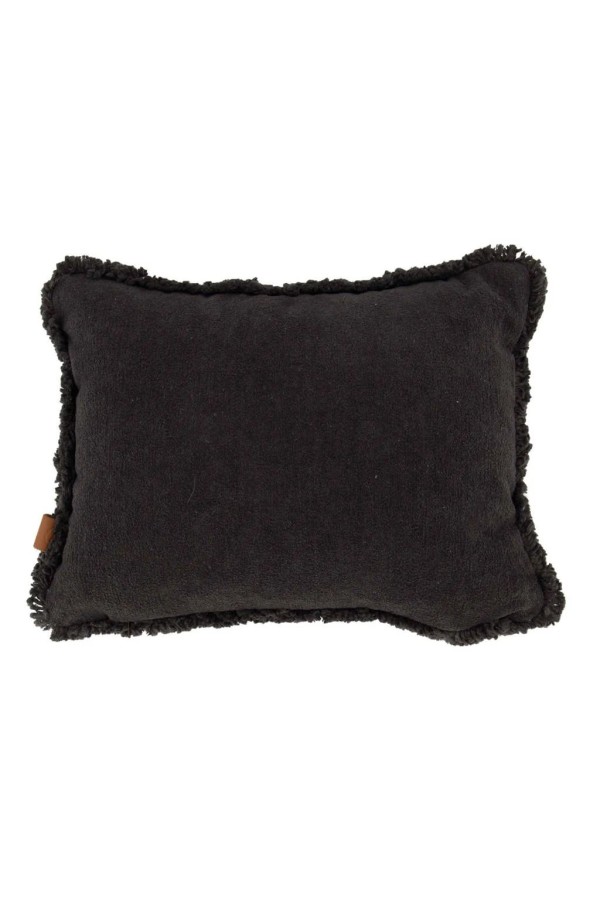 Zusss Kussen Velvet Zilver Hartje 35x25cm Antracietgrijs