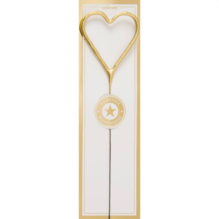 Sparkler - Hartje - Goud - Wondercandle - Groot