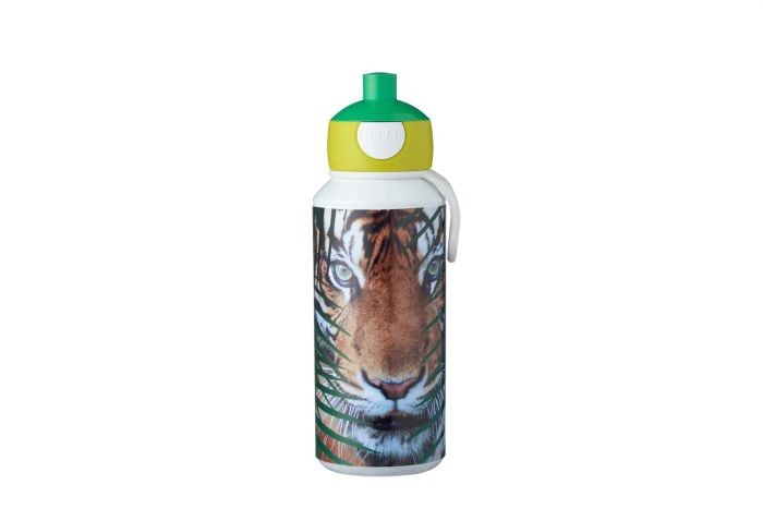 Mepal drinkfles pop-up animal planet tijger 400ml Mepal drinkfles pop-up animal planet tijger 400ml