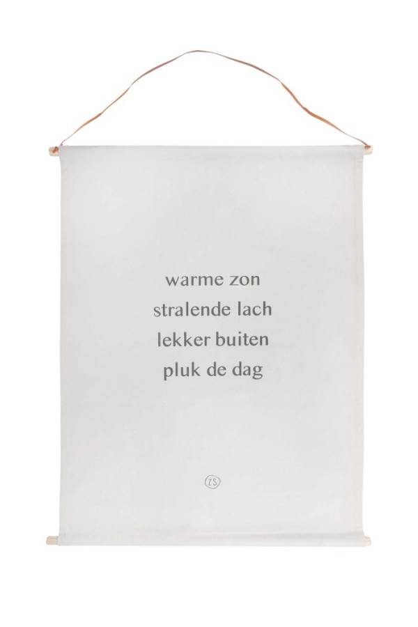 Zusss wandkleed pluk de dag 60x89cm wit Zusss wandkleed pluk de dag 60x89cm wit