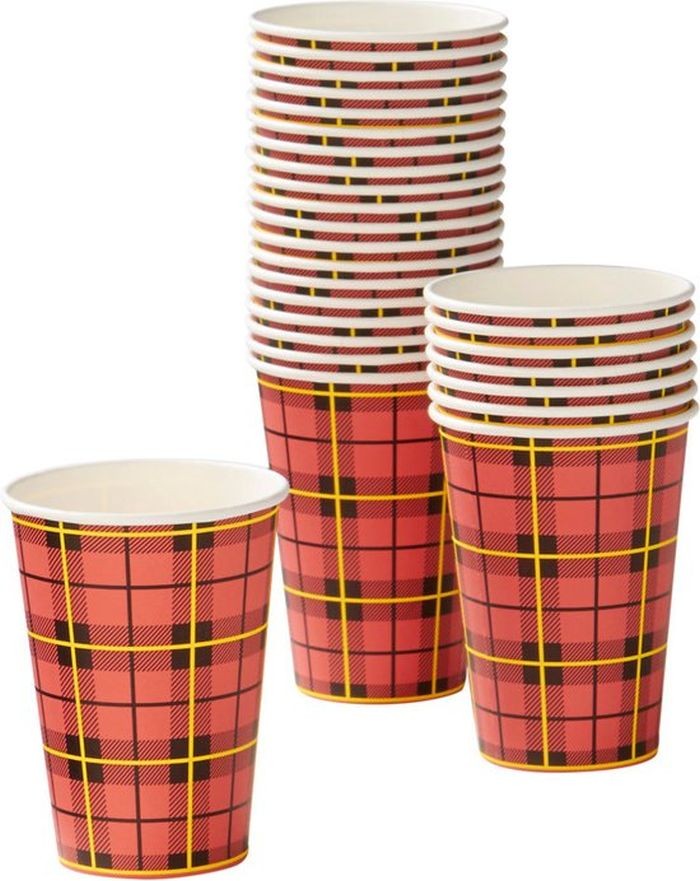 Koffiebeker Rood Geruit 180cc Karton Pak 100 Stuks Koffiebeker Rood Geruit 180cc Karton Pak 100 Stuks