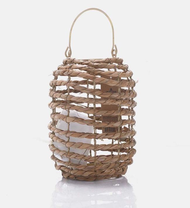 Lantaarn Naturel Riet 27x37cm