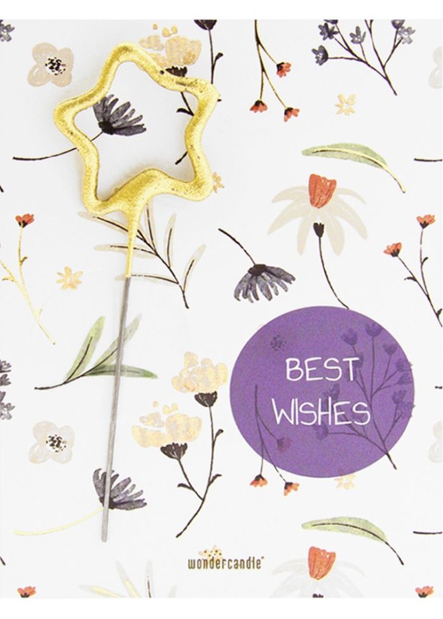 Wondercandle Best Wishes Wild Flowers Mini Wondercard