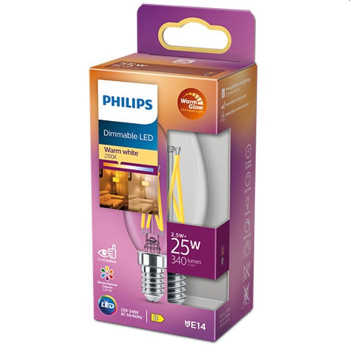 Philips led lamp E14 25W 340Lm kaars helder dimbaar Philips led lamp E14 25W 340Lm kaars helder dimbaar
