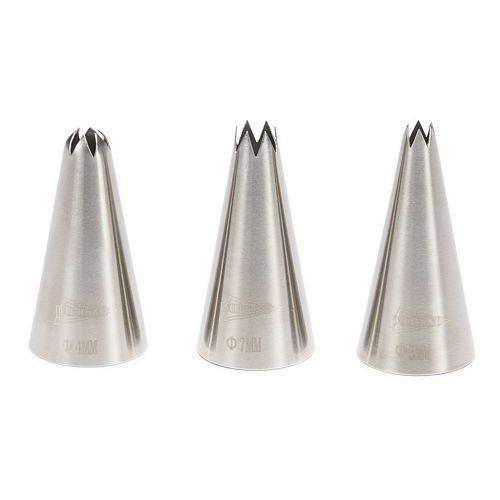 Patisse spuitmondjes roestvrijstaal 3 stuks Patisse spuitmondjes roestvrijstaal 3 stuks