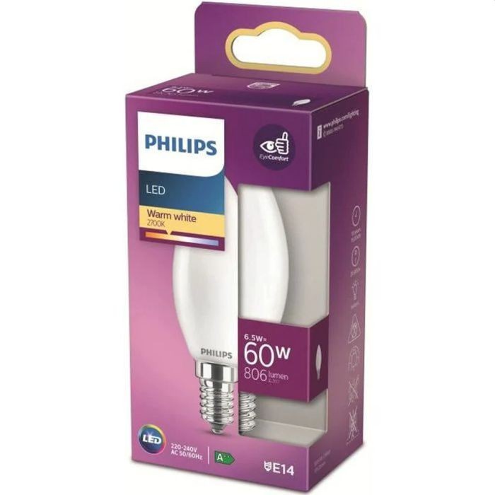 Philips led lamp E14 60W 806Lm kaars mat Shortcode Philips led lamp E14 60W 806Lm kaars mat Shortcode