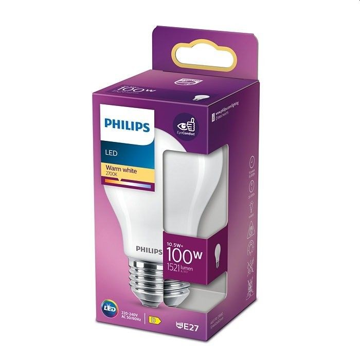 Philips led lamp E27 10,5W 1521Lm peer mat
