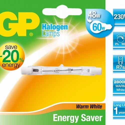 GP Halogeen Staaflamp 78mm ECO 48 Watt R7S GP Halogeen Staaflamp 78mm ECO 48 Watt R7S