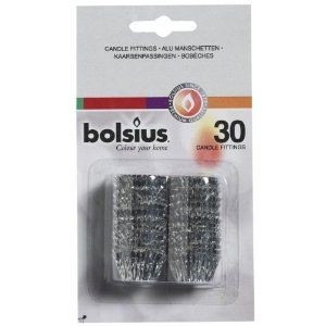 Bolsius Kaarsenpassing zilver 30 stuks