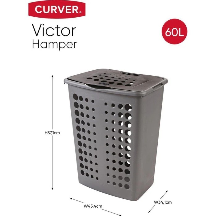 Curver wasbox Victor 60 liter Antraciet