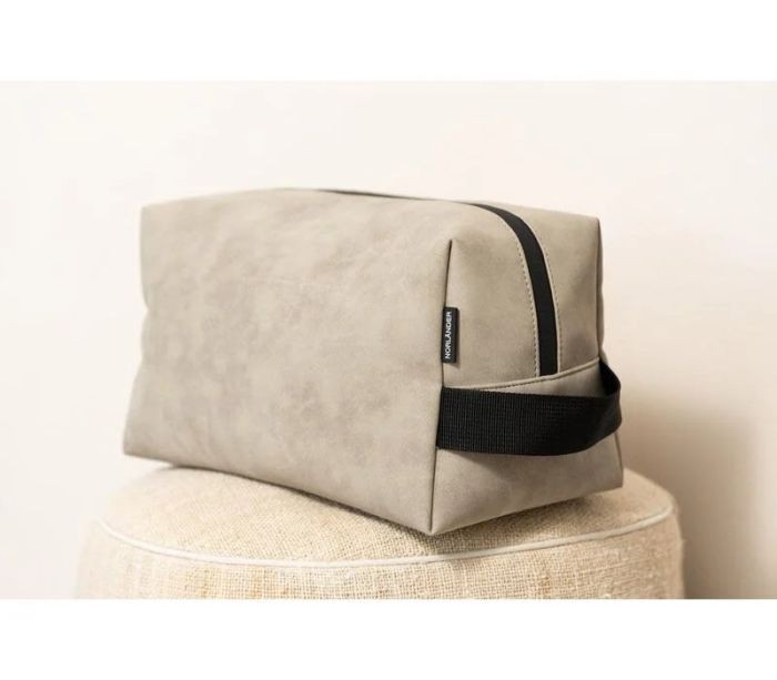 Norlander Toilettas - 6 Liter - Nubuck - 28 x 14,5 x 15 cm - Taupe