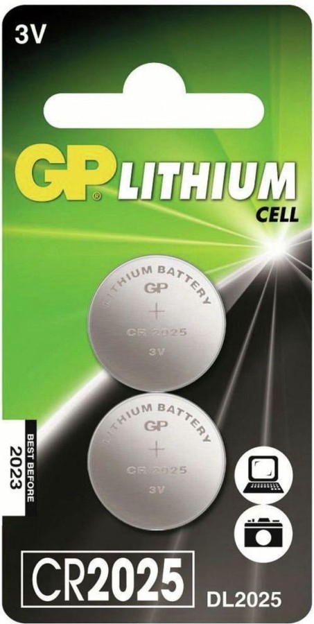 CR2025 GP Lithium Knoopcel 3V 2 Stuks
