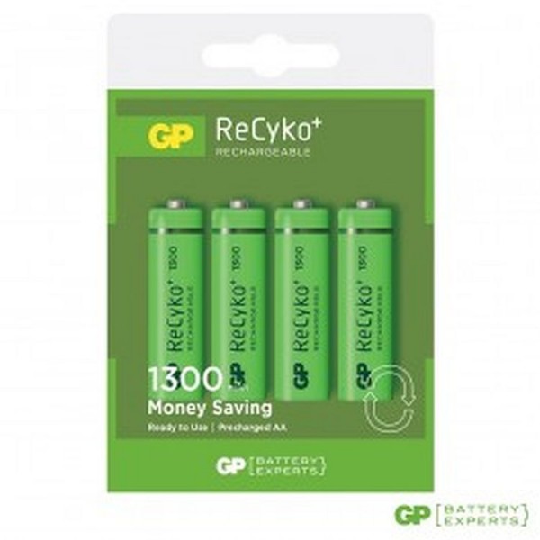 GP Oplaadbare Batterijen 4-pack Recyko+ AA 1300mah GP Oplaadbare Batterijen 4-pack Recyko+ AA 1300mah