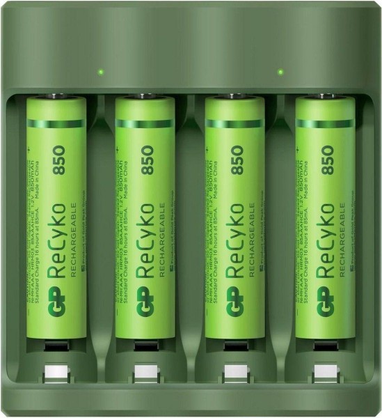 GP recyko batterijoplader 4x AAA 850mAh GP recyko batterijoplader 4x AAA 850mAh