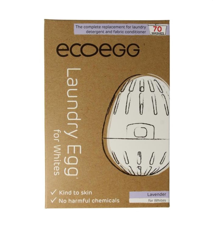 EcoEgg Was ei Witte was – Wasparels – Lavendel – Geschikt voor de gevoelige huid – 70 wasbeurten - Wit