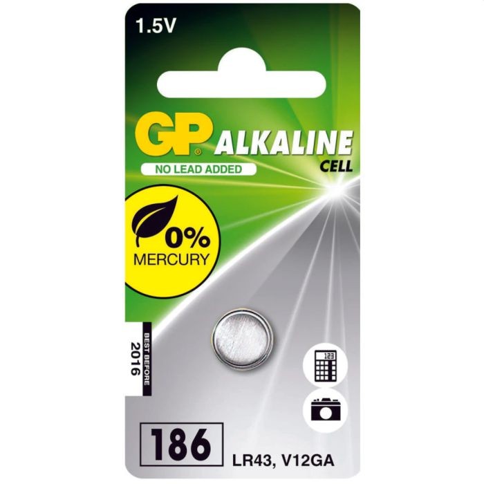 GP Batterij Knoopcel LR43 alkaline 1.5V