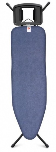 Brabantia strijkplank B 124x38cm denim blue met strijkijzerhouder Brabantia strijkplank B 124x38cm denim blue met strijkijzerhouder