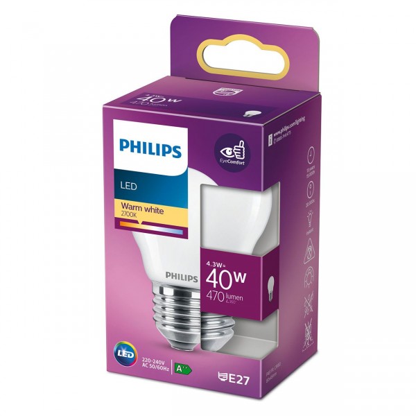 Philips LED 40W witte bol E27