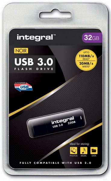 Integral USB-stick zwart 32GB Integral USB-stick zwart 32GB