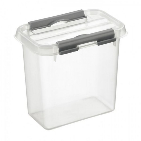 Sunware Q line box met deksel 1.1 liter transparant/metaal Sunware Q line box met deksel 1.1 liter transparant/metaal