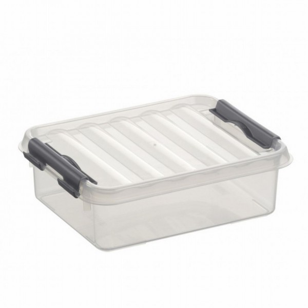 Sunware Q-Line Opbergbox 1 Liter Transparant/Metallic Sunware Q-Line Opbergbox 1 Liter Transparant/Metallic