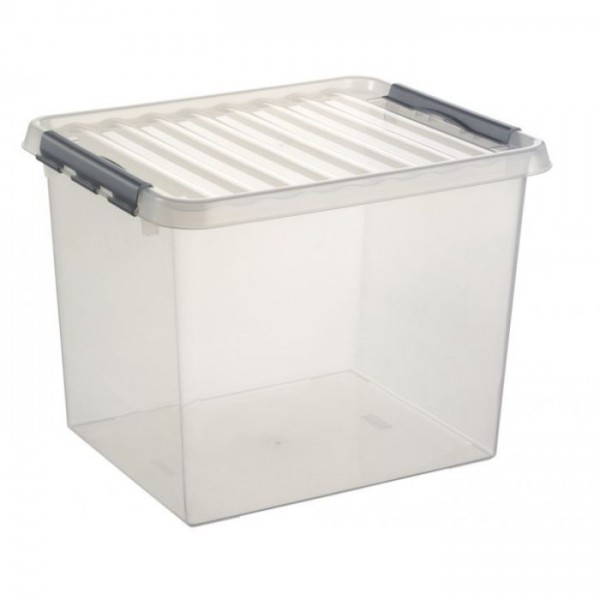 Sunware box met deksel Q-line 52 liter transparant/metaal