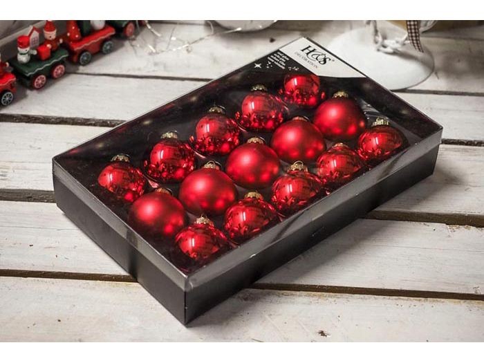 Kerstbal 45mm 15 stuks rood