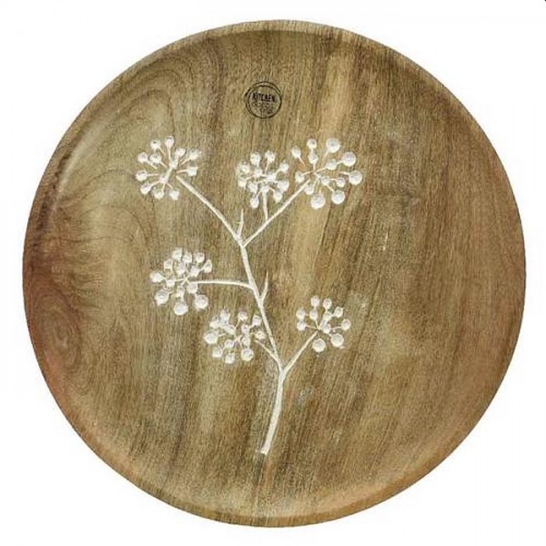 Schaal mangohout bloem 32cm Schaal mangohout bloem 32cm